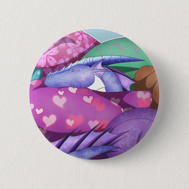 Cosy Dragon 6 Cm Round Badge (Front)