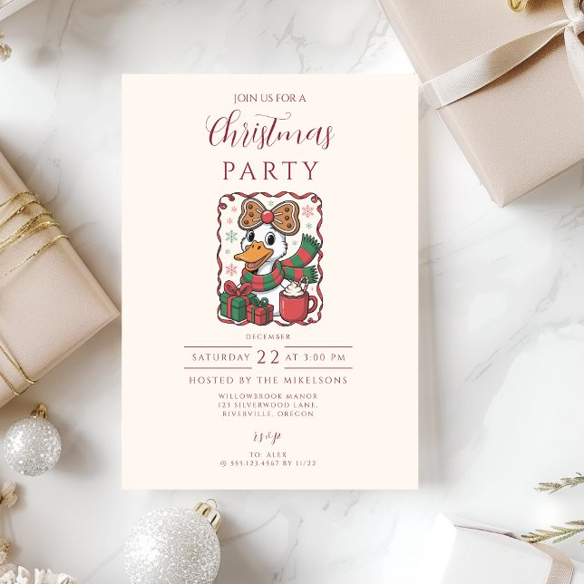 Cosy Duck Christmas Invitation (Creator Uploaded)