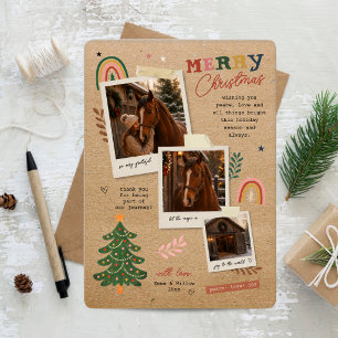 Cosy Equestrian Scrapbook Christmas Photo Holiday Card