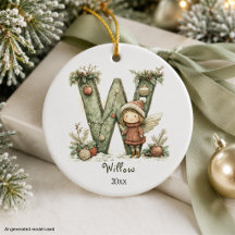 Cosy Fairy Christmas Initial Personalised Holiday