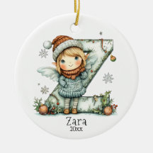Cosy Fairy Christmas Initial Personalised Holiday 