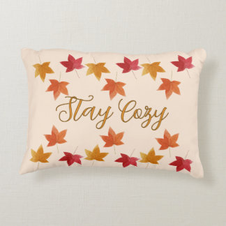 Cosy Fall / Autumn Leaves Rustic Decorative Cushion