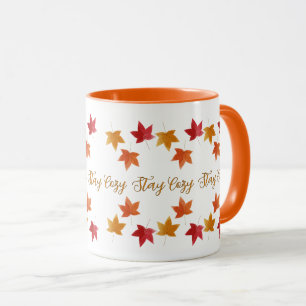 Cosy Fall & Autumn Leaves Rustic  Mug