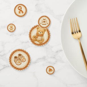 Cosy Fall Baby Shower Neutral Cream & orange Confetti