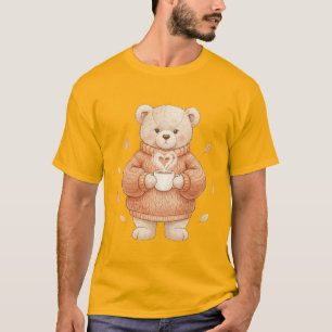 Cosy Fall Bear Autumn Coffee Lover Sweater Wea