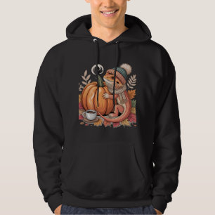 Cosy Fall Bearded Dragon with Coffee Art Hoodie