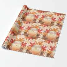 Cosy Fall Candle with Maple Leaves | Autumn Design