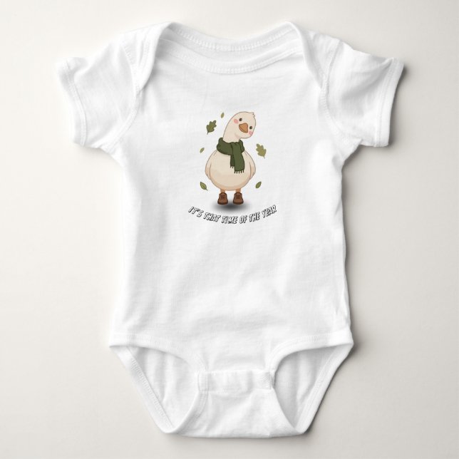 Cosy Fall Cartoon Design Baby Bodysuit (Front)