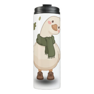 Cosy Fall Cartoon Duck Thermal Tumbler