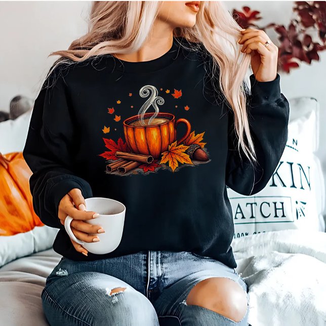 Cosy Fall Coffee Pumpkin Spice Autumn Vibes Sweatshirt (Creator Uploaded)
