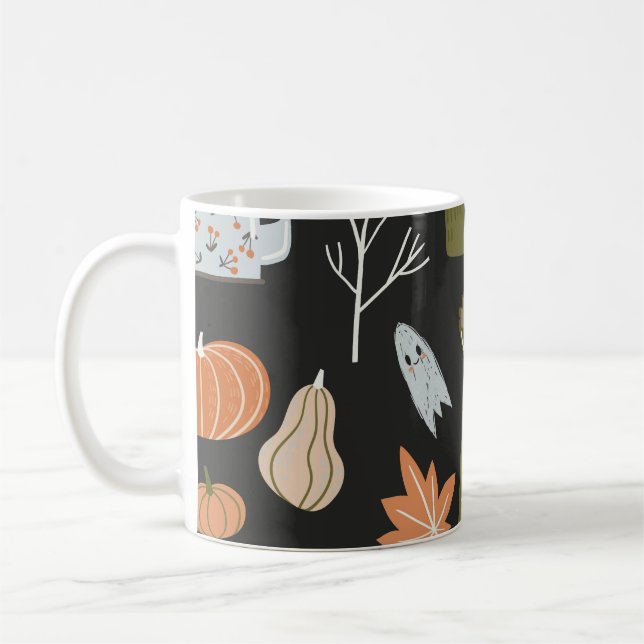 Cosy Fall Elements: Warm Pattern. Coffee Mug (Left)