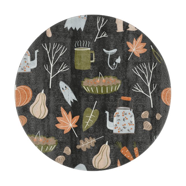 Cosy Fall Elements: Warm Pattern. Cutting Board (Front)