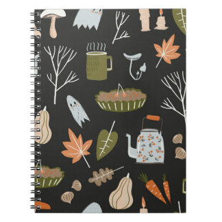 Cosy Fall Elements: Warm Pattern. Notebook