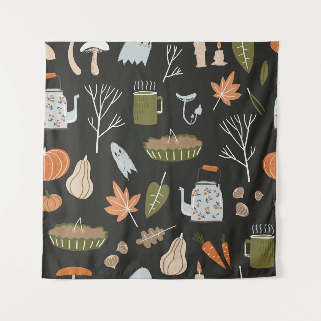 Cosy Fall Elements: Warm Pattern. Tapestry (Front)