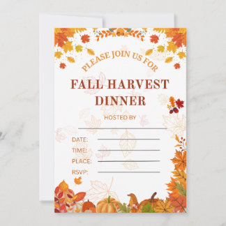 Cosy Fall Harvest Dinner Invitation