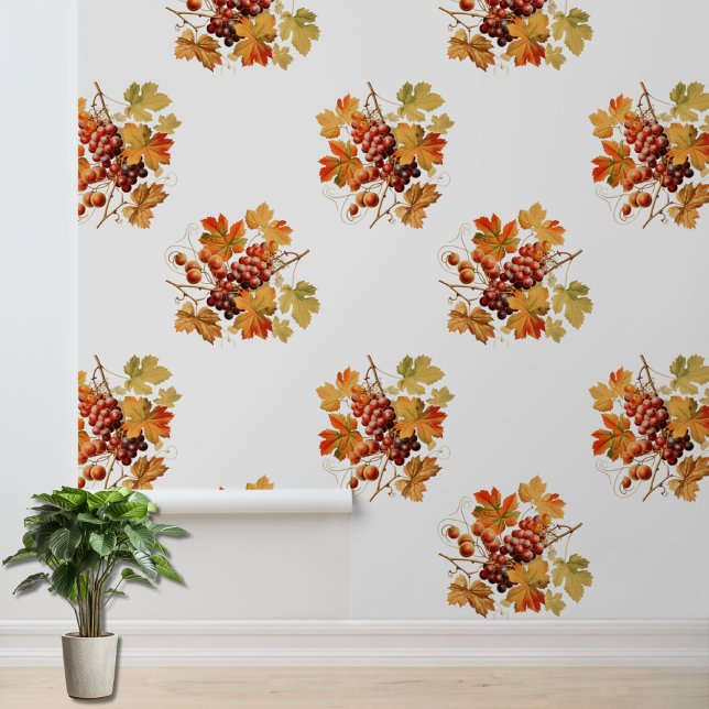 Cosy Fall Leaves and Grapes Pattern Wall Decor (Creator Uploaded)
