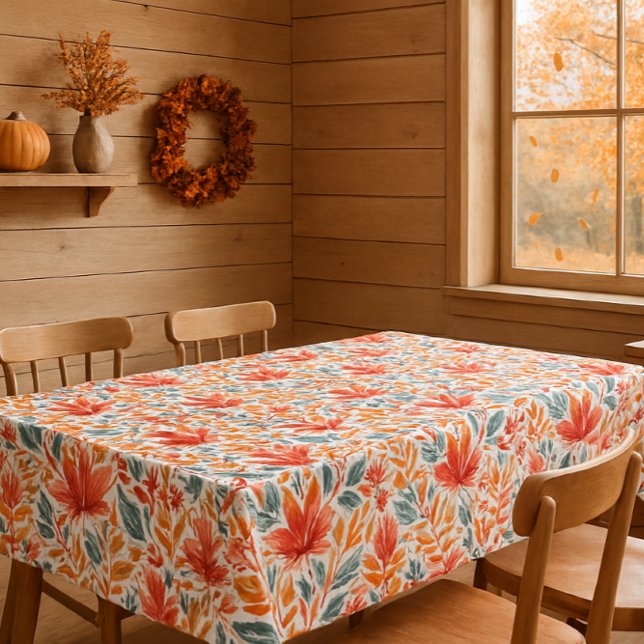 Cosy Fall Leaves Autumn Season  Tablecloth (Creator Uploaded)