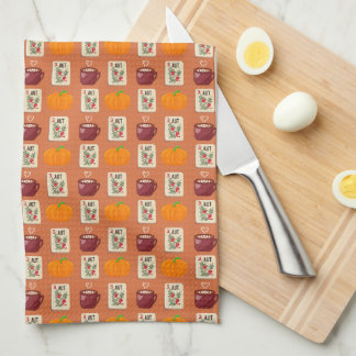 Cosy Fall Mahjong Tea Towel