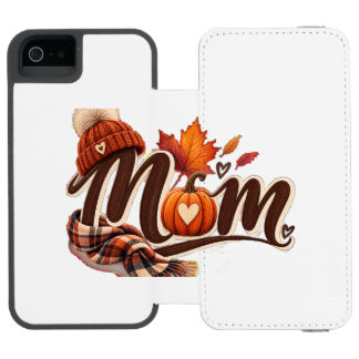 Cosy Fall Mum Autumn Pumpkin Plaid Scarf iPhone Wa Incipio Watson™ iPhone 5 Wallet Case