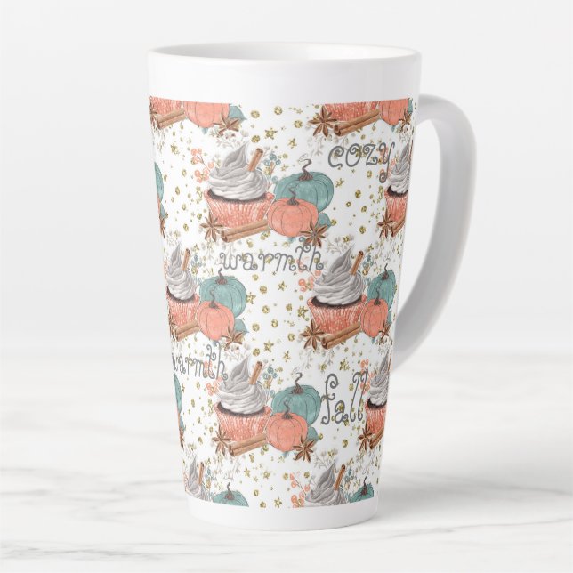 Cosy fall pumpkins  latte mug (Right Angle)