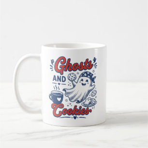 Cosy Fall Retro Ghost and Cookies Coffee Mug