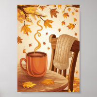 cosy fall scene digital download art