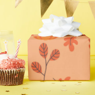 Cosy Fall Seamless Wrapping Paper with Leaves