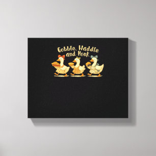 Cosy Fall Season Goose Gobble Waddle Honk Cute Cot Canvas Print