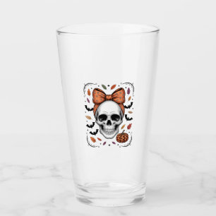 Cosy Fall Skull Coquette Bow, Autumn Glass