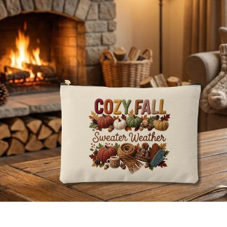 Cosy Fall Sweater Weather Yarn Art Accessory Pouch
