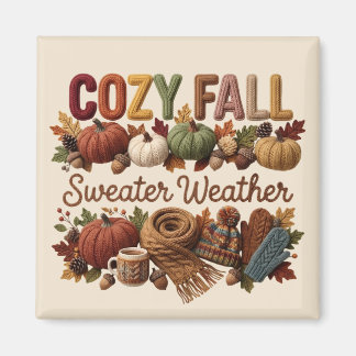 Cosy Fall Sweater Weather-Yarn Art Magnet