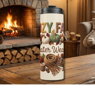 Cosy Fall Sweater Weather Yarn Art Thermal Tumbler
