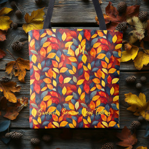Cosy Fall Tote with Bold Leaves and Autumn Charm Bag