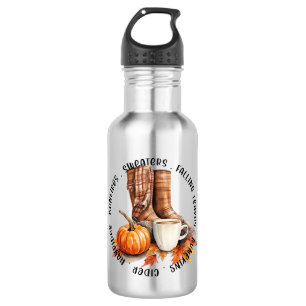 Cosy Fall Vibes – Boots, Pumpkin Spice, Bonfires 532 Ml Water Bottle