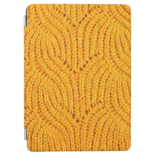 Cosy fall vibes: textured orange sweater backgroun iPad air cover