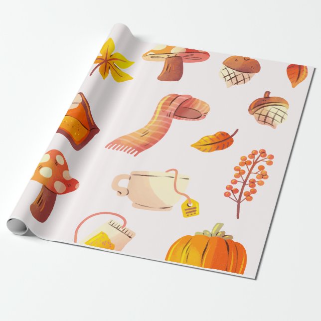 Cosy Fall Wrapping Paper (Unrolled)