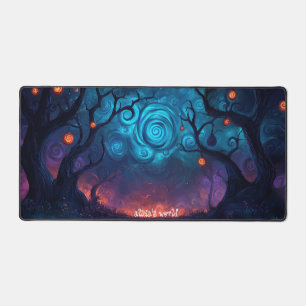 Cosy Fantasy Village Surrounded by Pine Forest Desk Mat