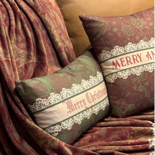 Cosy Farmhouse Vintage William Morris Holiday Decorative Cushion