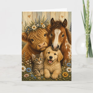 Cosy Farmyard Companions Card