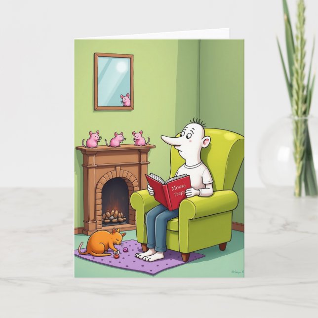 Cosy Fathers Day Cartoon Card (Front)