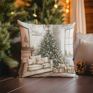 Cosy Festive Rustic Christmas Cushion