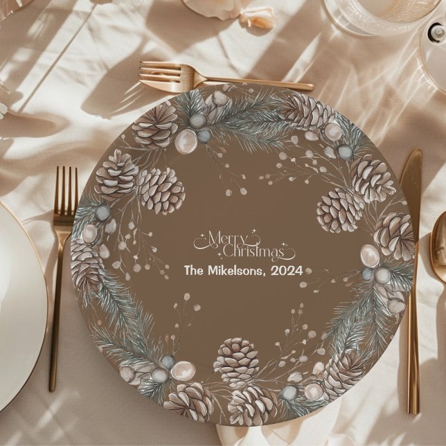 Cosy Festive Rustic Christmas Paper Plate (Creator Uploaded)