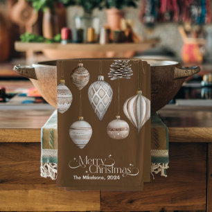 Cosy Festive Rustic Christmas Tea Towel