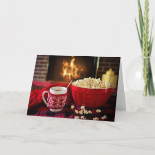 Cosy Fire Warm Wishes For Customers Holiday Card