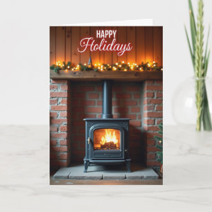 Cosy Fireplace Christmas Card