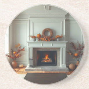 Cosy fireplace coaster
