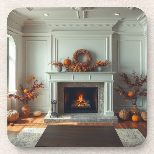 Cosy fireplace coaster (Front)