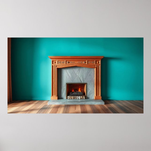 Cosy fireplace poster (Front)
