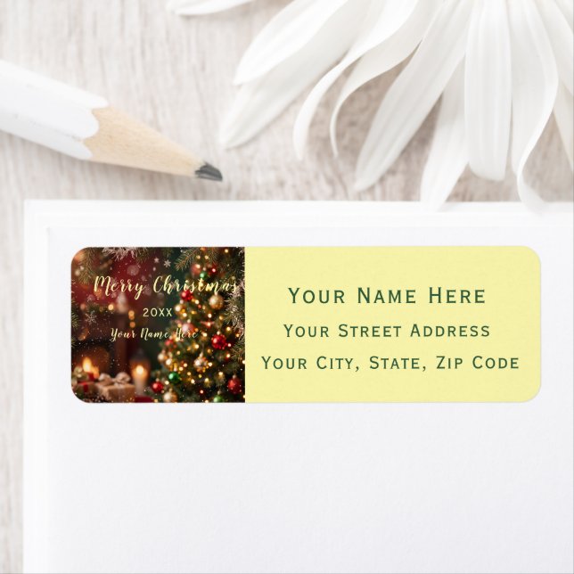Cosy Fireside Christmas Custom Return Address (Insitu)