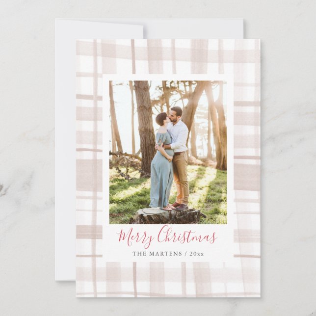 Cosy Flannel Christmas Photo Holiday Card (Front)